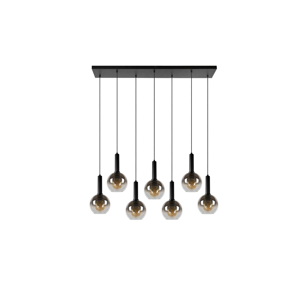 Lucide HanglampMarius 7-lichts zwart - 45402/07/30